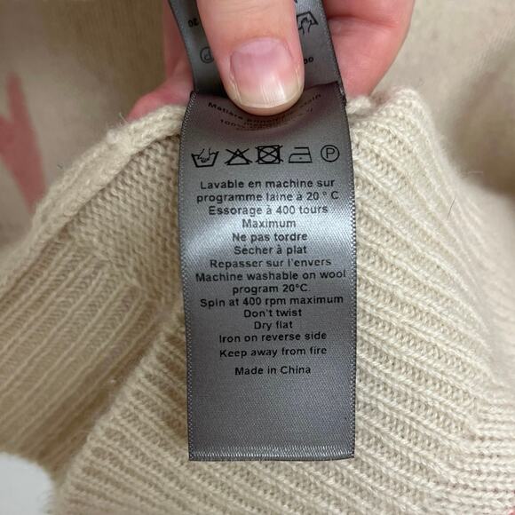 Zadig & Voltaire Markus Cashmere Heart Devil Designer Crew Neck Sweater Medium - Picture 12 of 14